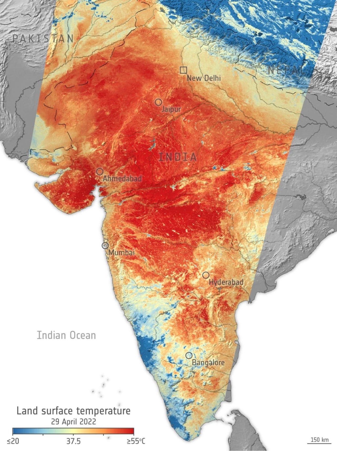 heat map of the indian subcontinent