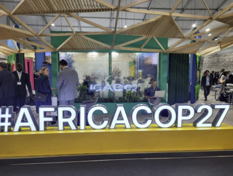 Figure 1: COP Sign showcasing the Africacop27 hashtag at the event.