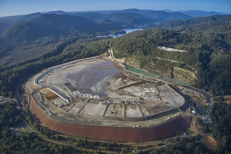 Figure 2: Critical minerals can be left in tailings dams like this one from the Rosebery Mine in Tasmania. Source: Bob Brown Foundation/AAP