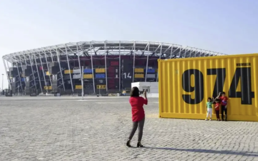 Figure 1: The stadium is built from 974 shipping containers and modular steel.