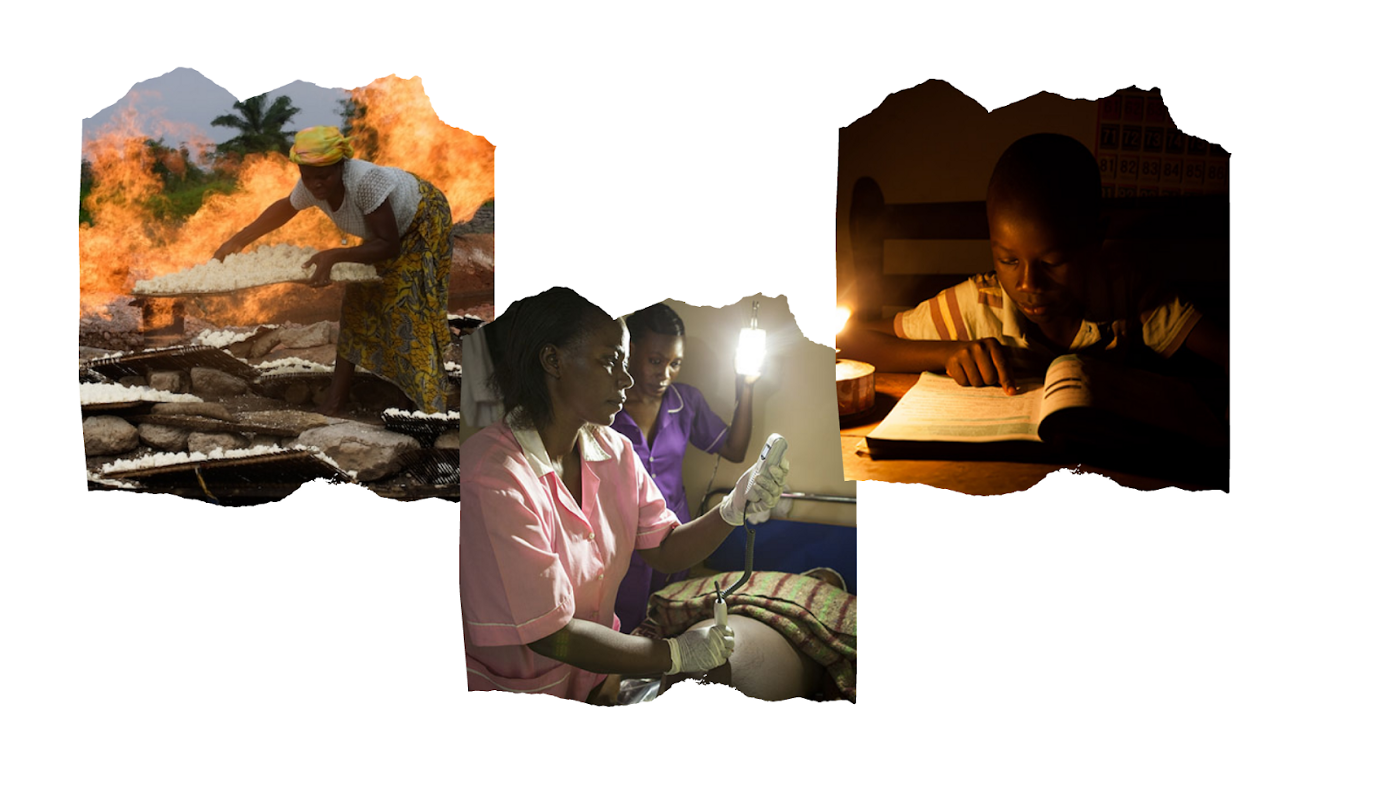 figure 1: examples of the struggles people in Subsaharan Africa have with electricity.