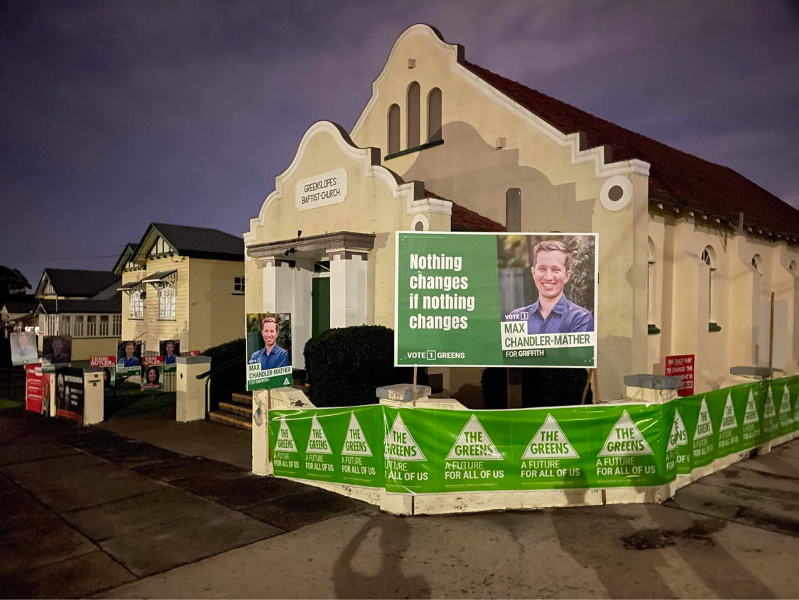 Newly elected MP for Griffith, Max Chandler-Mather’s, campaign slogan “nothing changes if nothing changes”, a line Max heard from a member of his electorate while doorknocking. These “feedback loops” - where conversations with voters became integrated into the campaign - was a considered an important part of their success. Source: Twitter (https://twitter.com/MChandlerMather/status/1527579375444537344?s=20&t=cuqsQeKGX5cbBatJ1heABw)